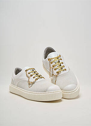 Baskets nubuck talon plat jusqu'à 3cm blanc ME.LAND femme