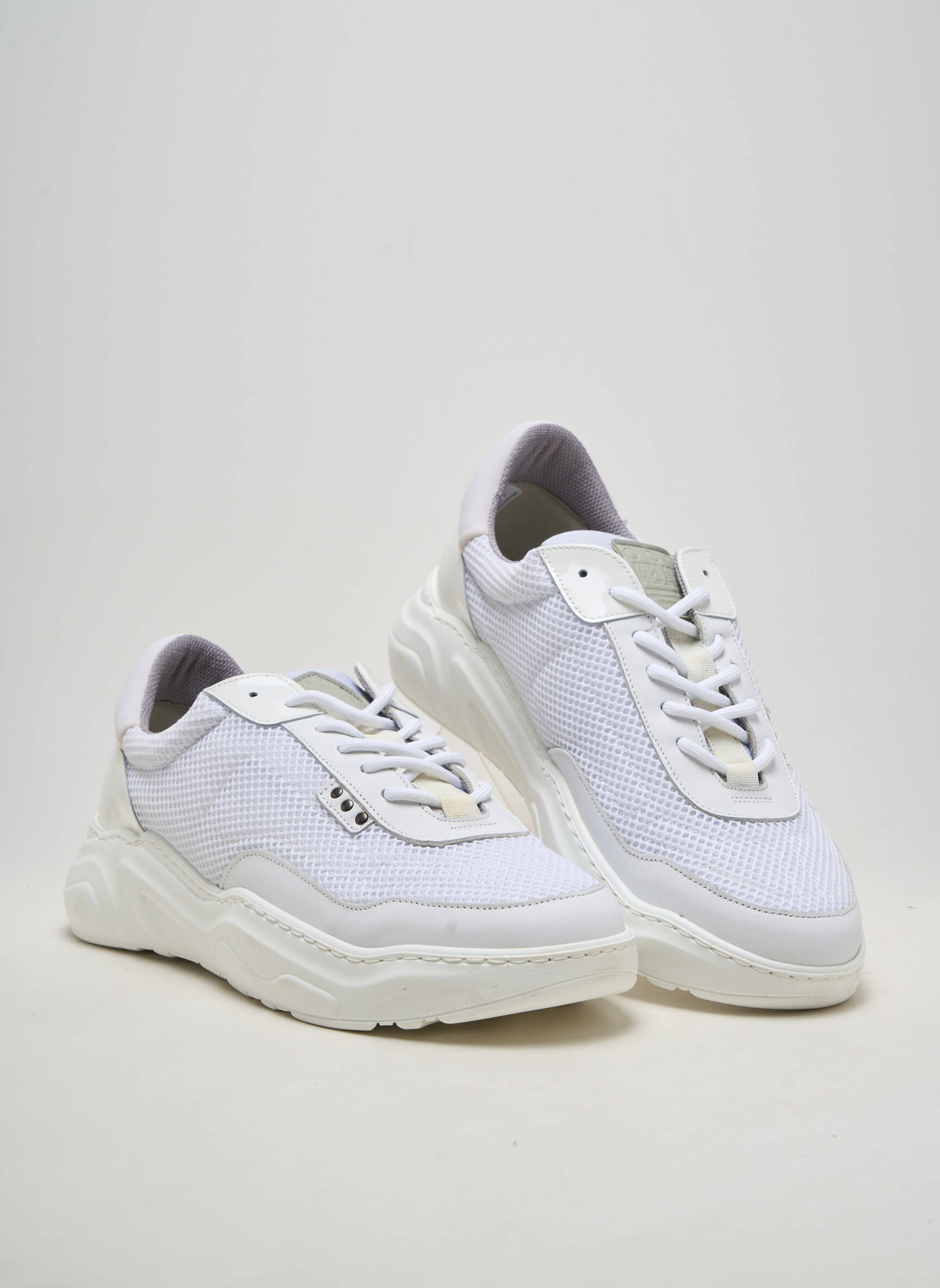 Baskets bout rond talon de 4 à 6cm blanc ME.LAND femme