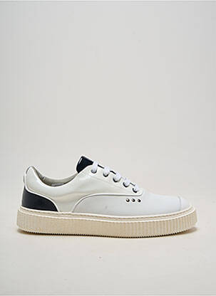 Baskets matière lisse bout rond blanc ME.LAND homme