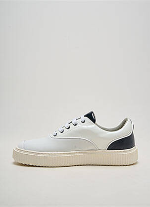 Baskets matière lisse bout rond blanc ME.LAND homme