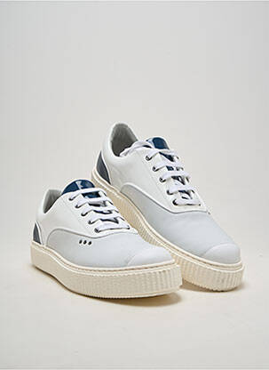 Baskets matière lisse bout rond blanc ME.LAND homme