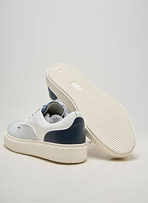 Baskets matière lisse bout rond blanc ME.LAND homme