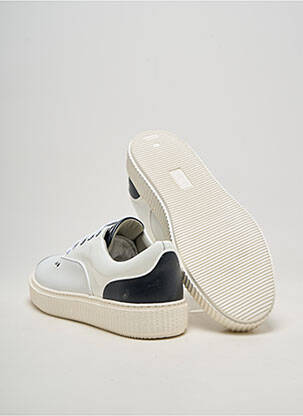 Baskets matière lisse bout rond blanc ME.LAND homme