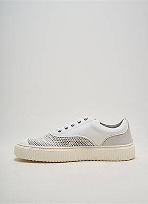 Baskets matière lisse bout rond blanc ME.LAND homme