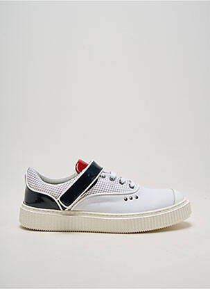 Baskets matière lisse bout rond blanc ME.LAND homme
