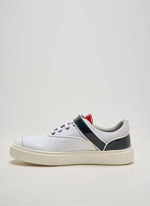 Baskets matière lisse bout rond blanc ME.LAND homme