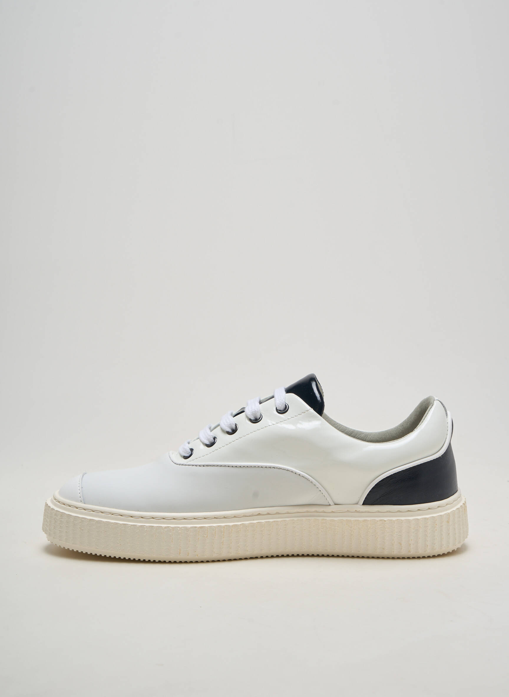 Baskets matière lisse bout rond blanc ME.LAND homme