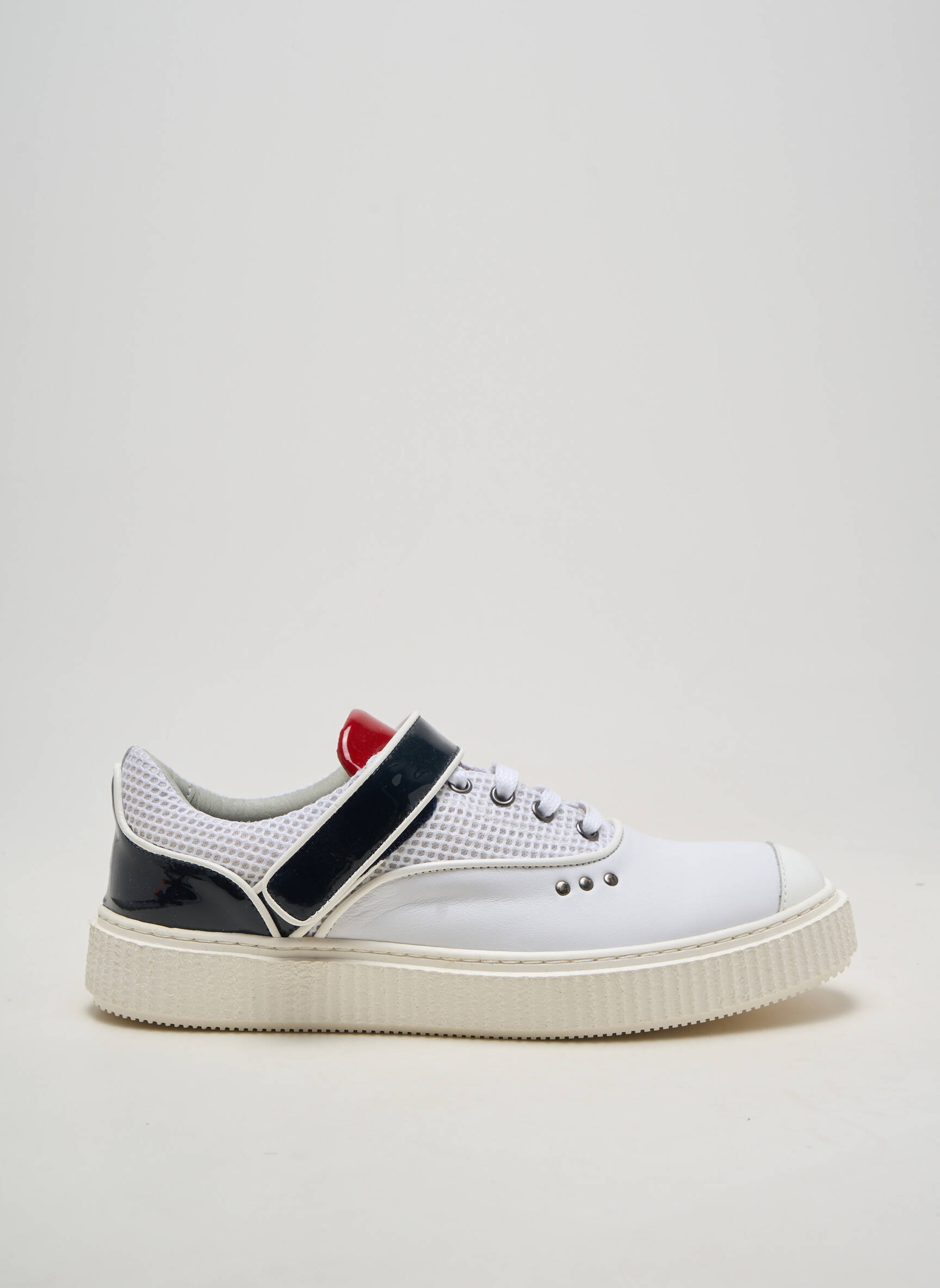 Baskets matière lisse bout rond blanc ME.LAND homme