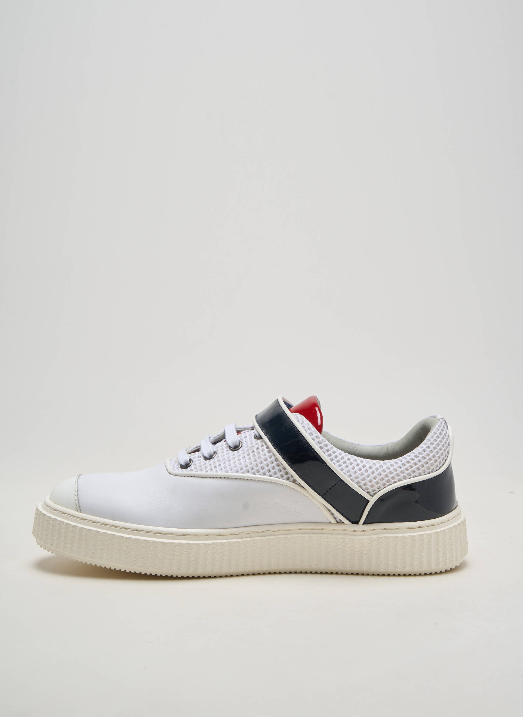 Baskets matière lisse bout rond blanc ME.LAND homme