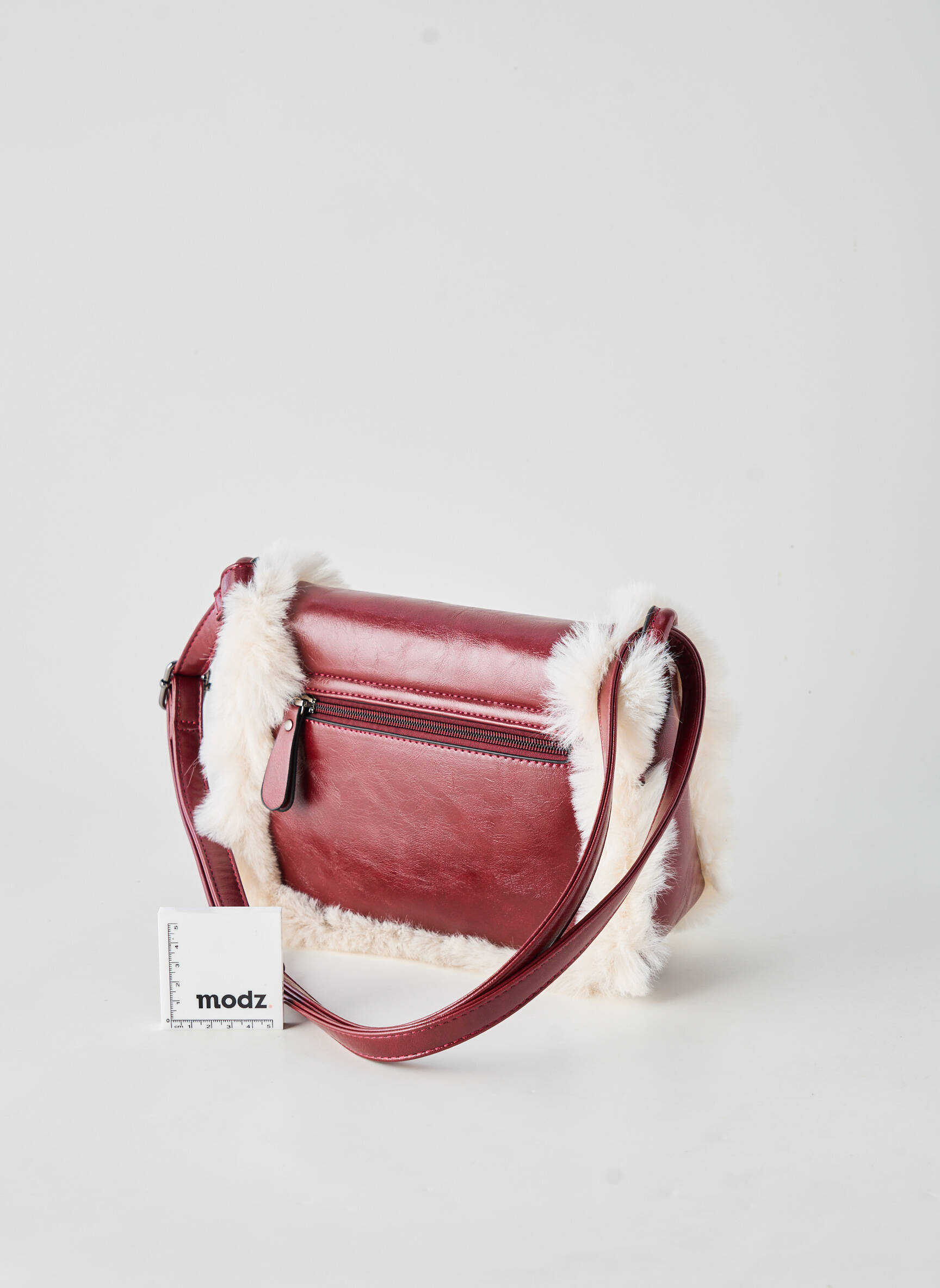 Sac cuir grainé forme rectangulaire rouge INES DELAURE femme