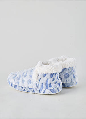 Chaussons/pantoufles bout rond talon plat jusqu'à 3cm bleu MASSANA femme