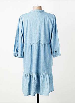 Robe mi-longue coupe fluide manches longues bleu MICHA femme