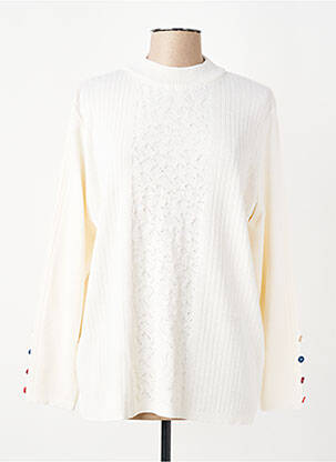 Pull coupe cintrée manches longues beige I.ODENA femme