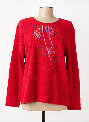 Pull coupe cintrée manches longues rouge GRIFFON femme