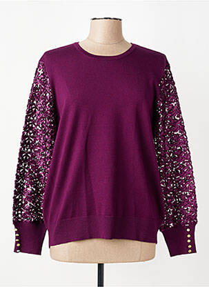 Pull stretch manches longues violet MICHA femme