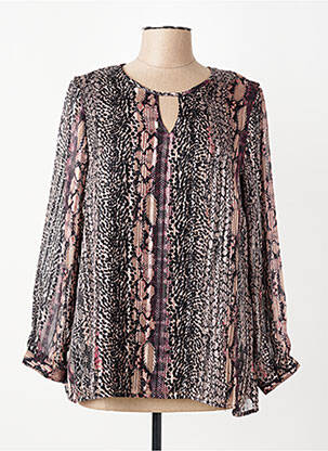 Blouse imprimé fantaisie manches longues noir MERI & ESCA femme