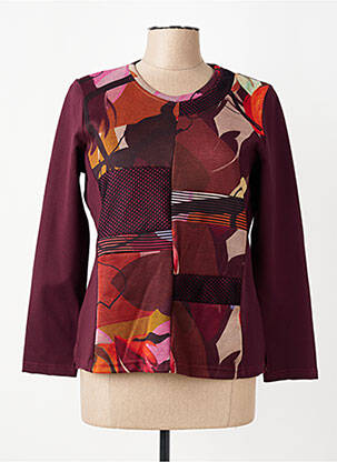 Pull coupe cintrée manches longues violet FRANCE RIVOIRE femme