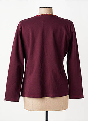 Pull coupe cintrée manches longues violet FRANCE RIVOIRE femme