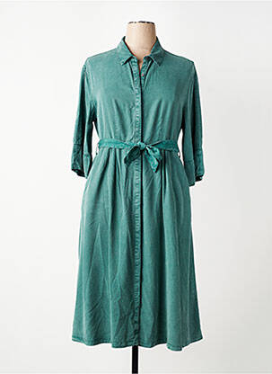 Robe mi-longue coupe fluide manches longues vert LEE COOPER femme