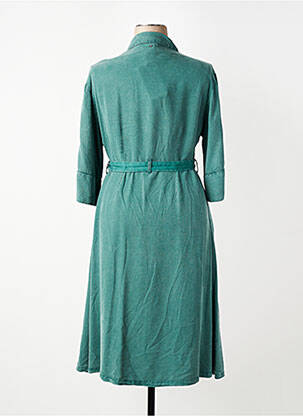 Robe mi-longue coupe fluide manches longues vert LEE COOPER femme