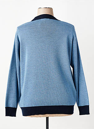 Pull tissage chiné manches longues bleu I.ODENA femme