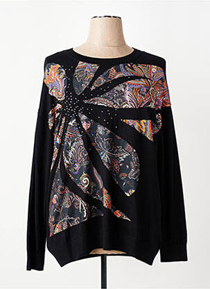 Pull stretch manches longues noir GREGORY PAT femme