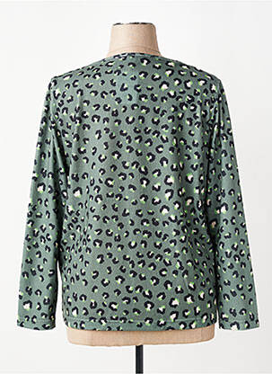 Pull col v manches longues vert GRIFFON femme
