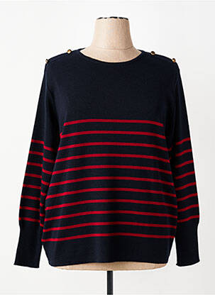 Pull stretch manches longues bleu I.ODENA femme