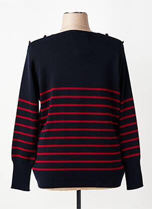 Pull stretch manches longues bleu I.ODENA femme