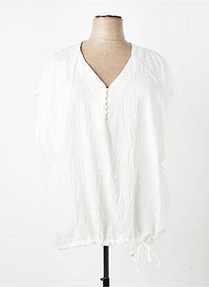Blouse tissage popeline manches courtes blanc MERI & ESCA femme