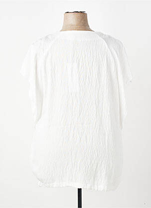 Blouse tissage popeline manches courtes blanc MERI & ESCA femme