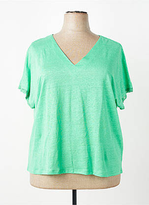 Top stretch manches courtes vert MALOKA femme