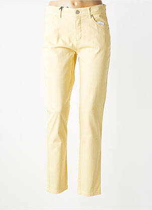 Pantalon slim stretch taille normale jaune ANNA MONTANA femme