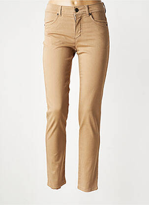 Pantalon slim stretch taille normale marron ANNA MONTANA femme