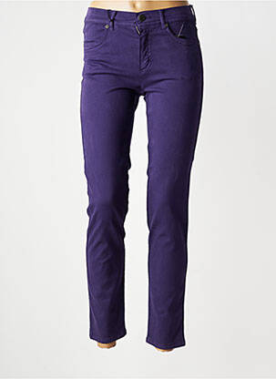 Pantalon slim stretch taille normale violet ANNA MONTANA femme