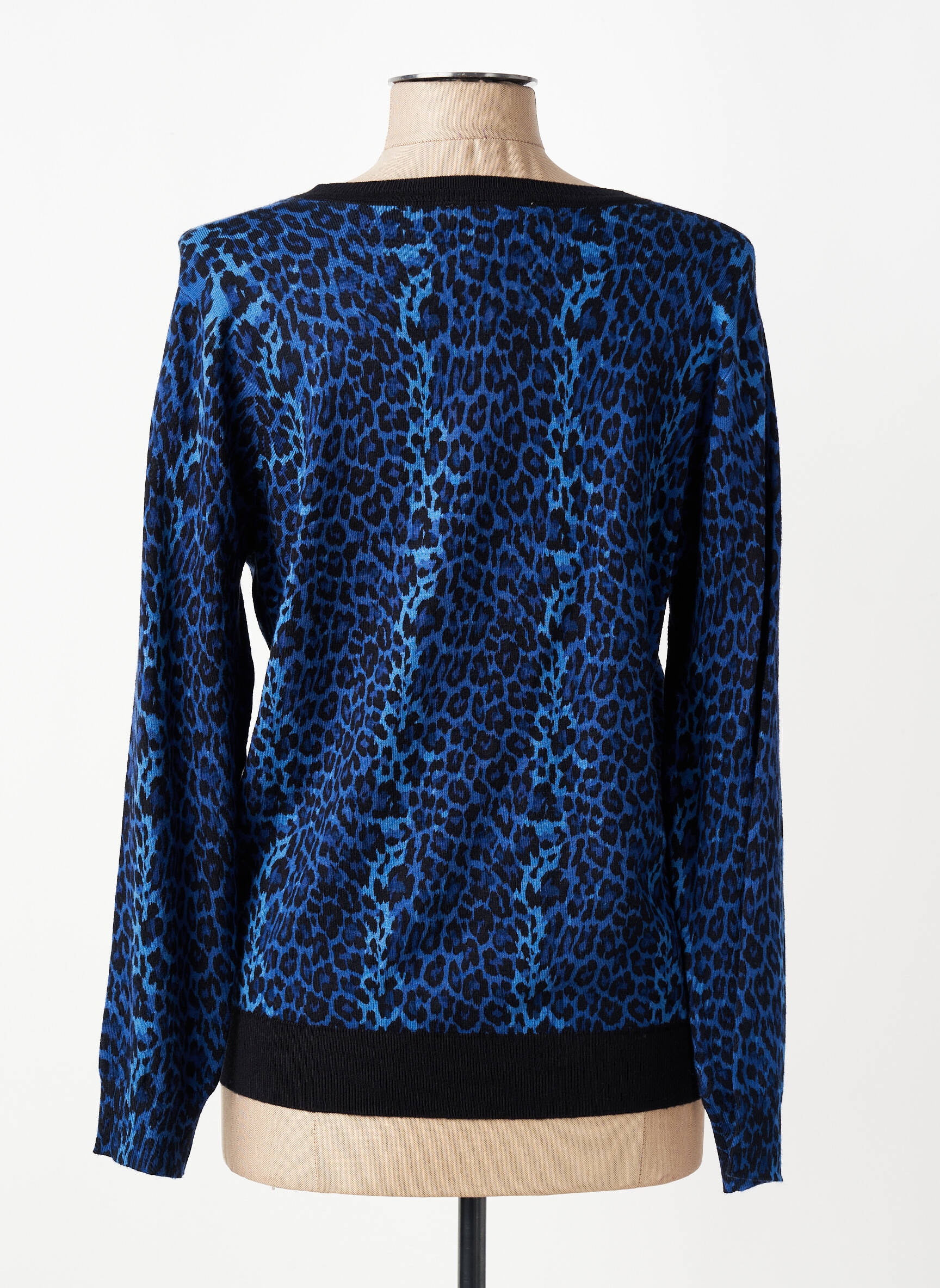 Pull col v manches longues bleu MERI & ESCA femme