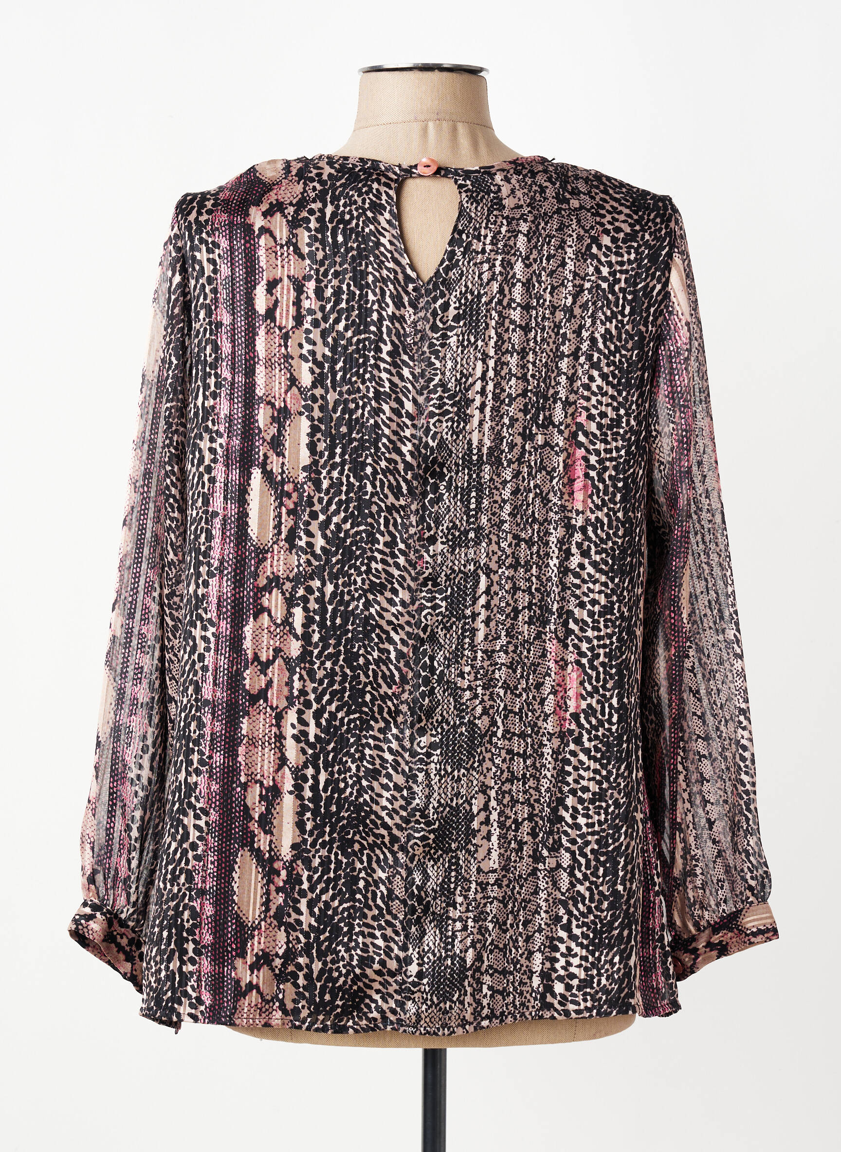 Blouse imprimé fantaisie manches longues noir MERI & ESCA femme