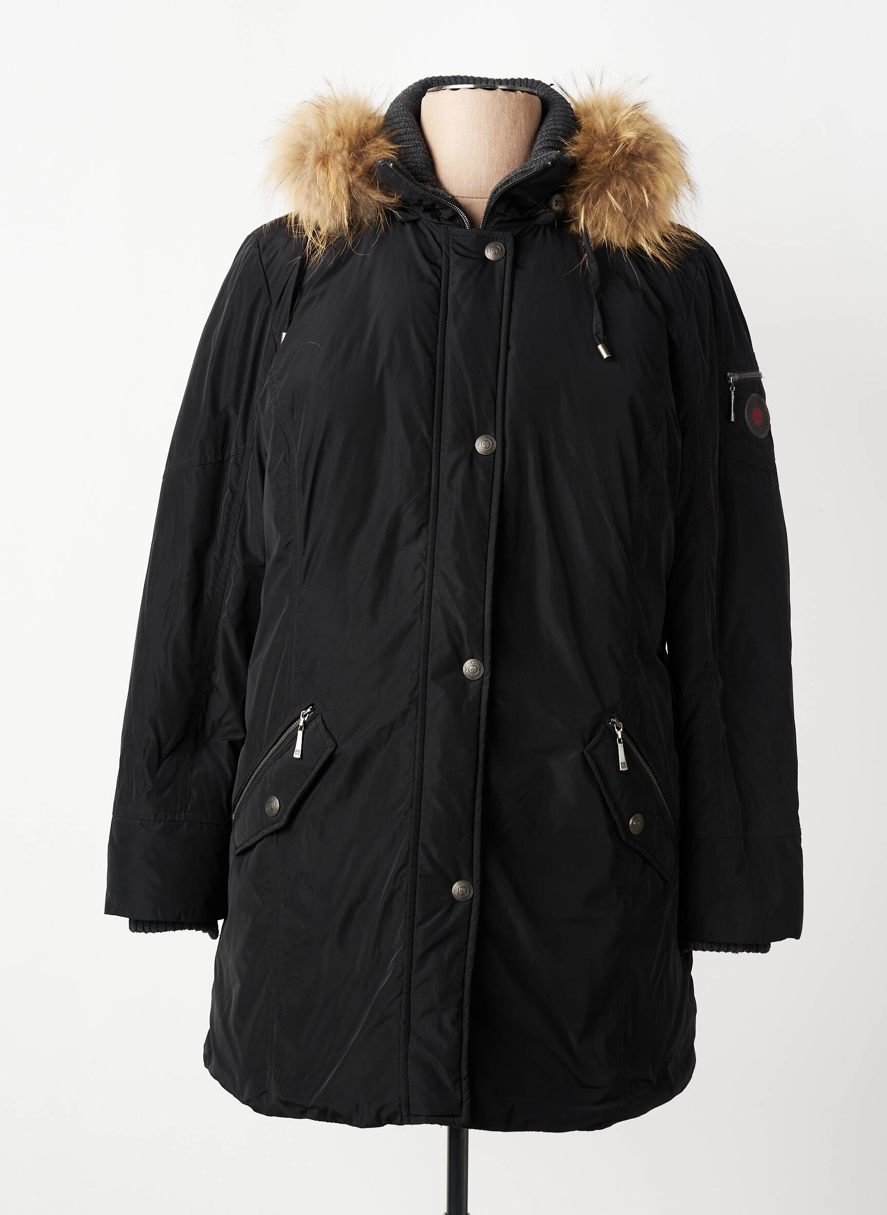 Blouson col col montant noir BARBARA LEBEK femme
