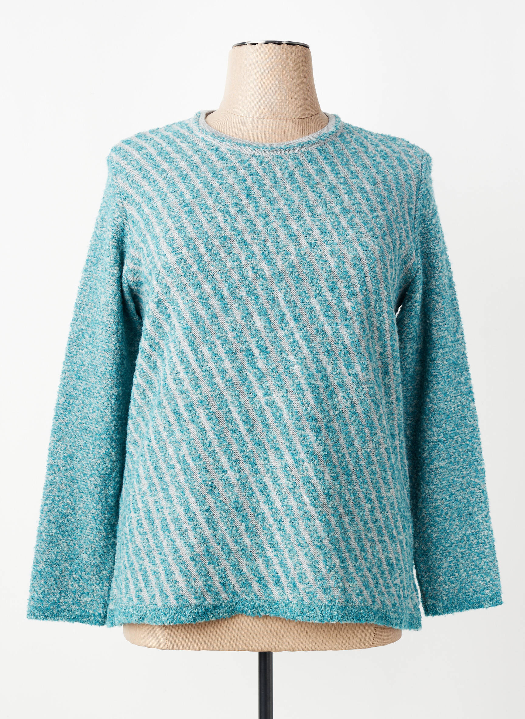 Pull coupe droite manches longues bleu I.ODENA femme