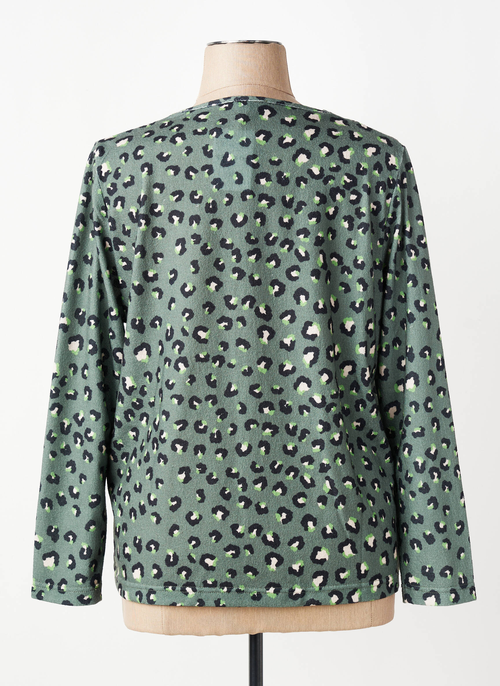 Pull col v manches longues vert GRIFFON femme