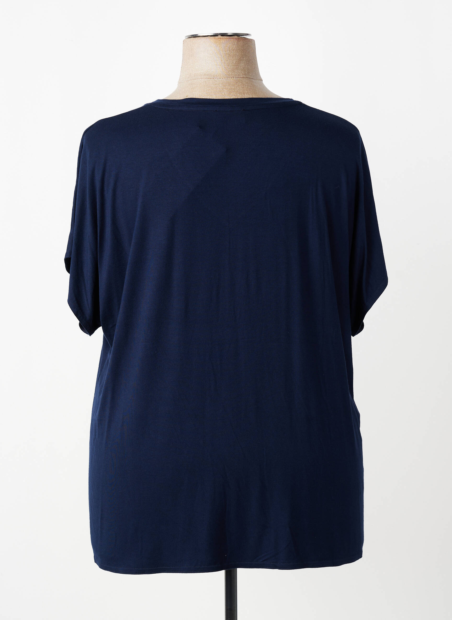 Top tissage jersey manches courtes bleu GRIFFON femme