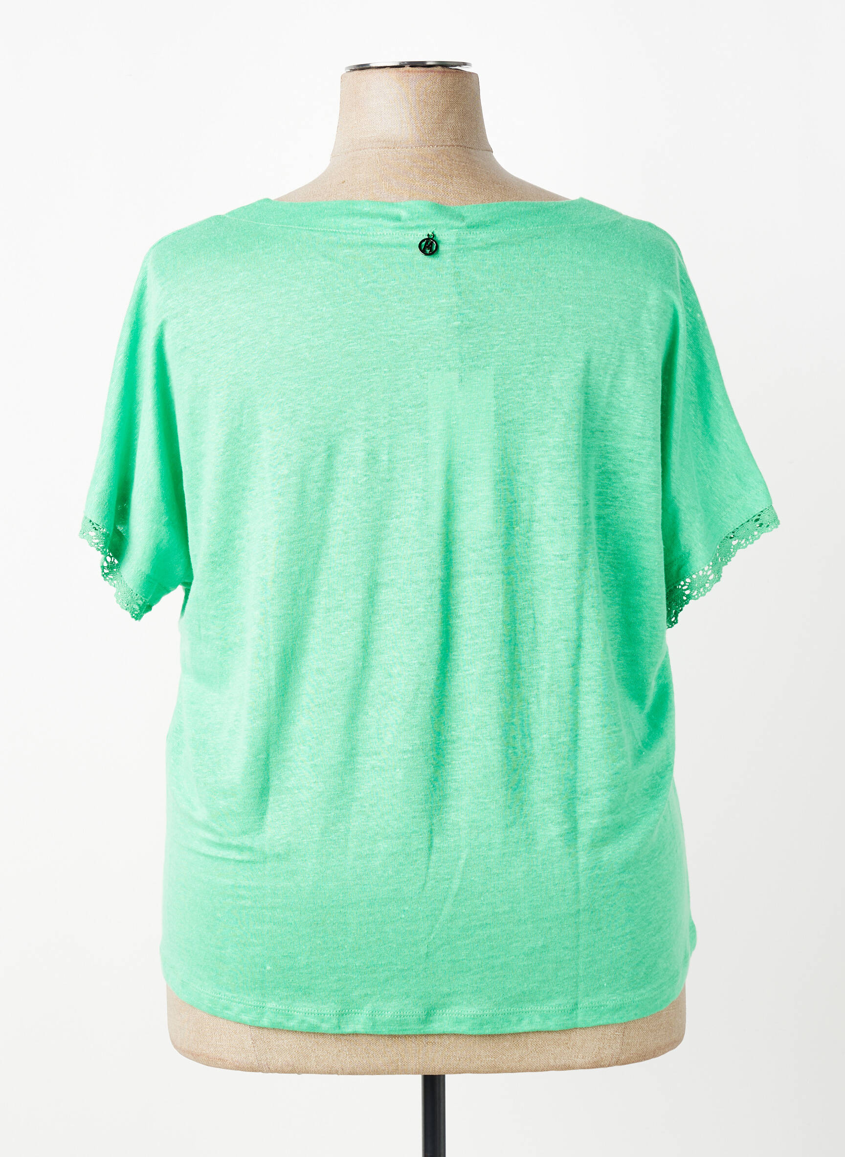 Top stretch manches courtes vert MALOKA femme