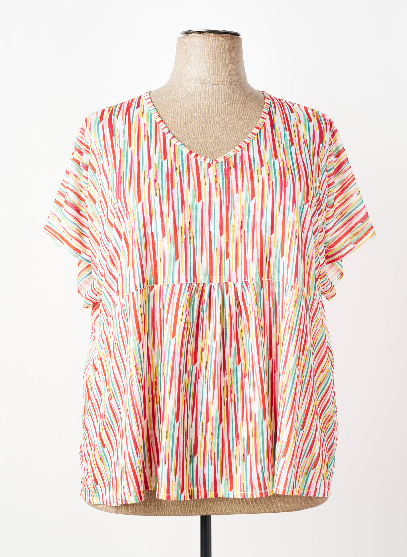 Top imprimé fantaisie manches courtes blanc GRIFFON femme