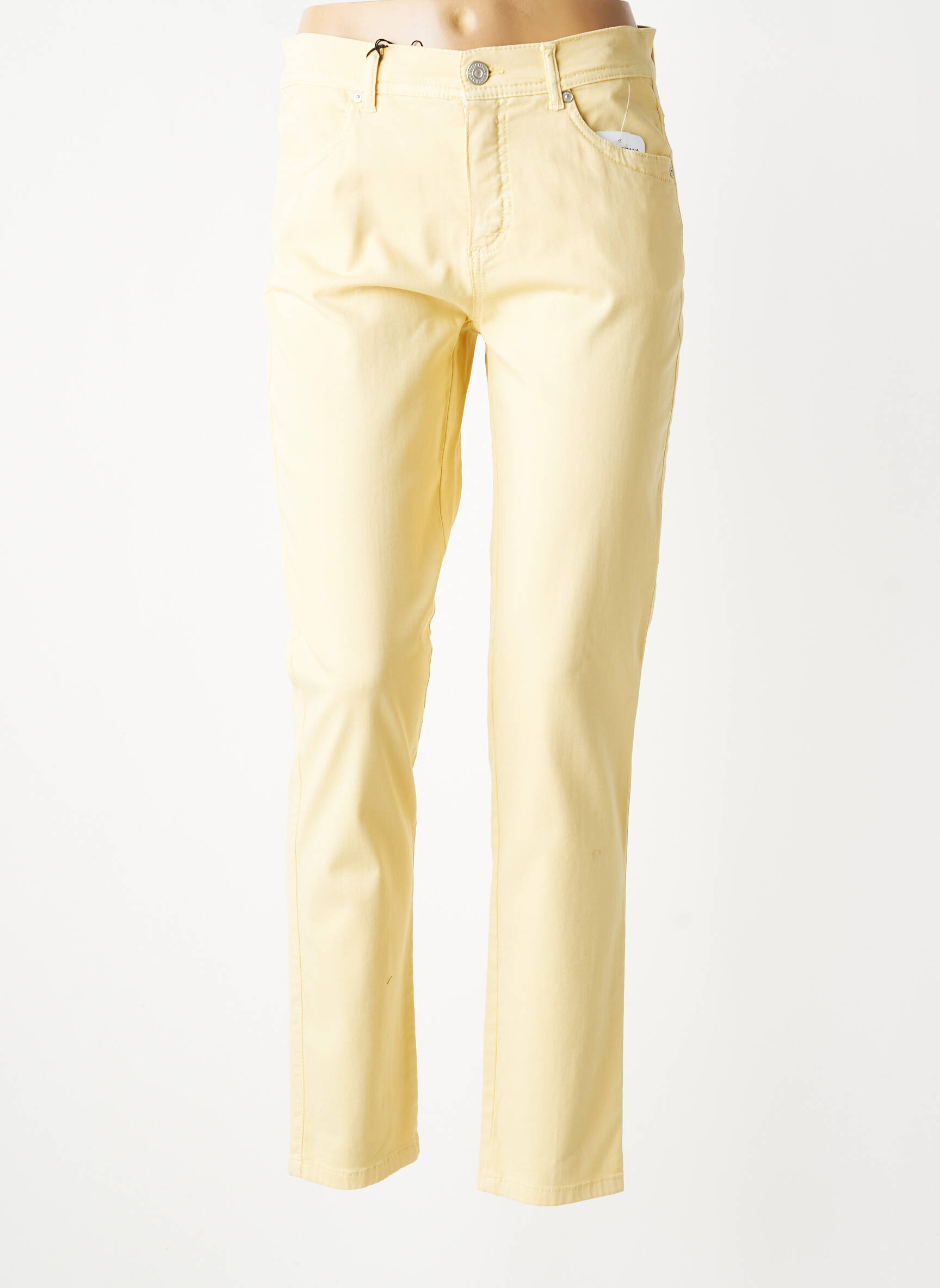 Pantalon slim stretch taille normale jaune ANNA MONTANA femme