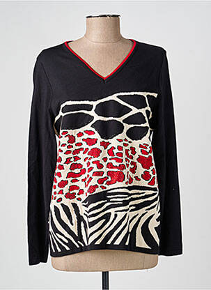 Pull coupe droite manches longues noir GUY DUBOUIS femme