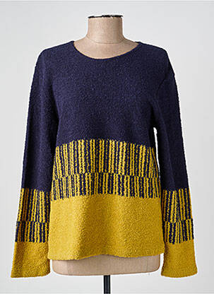 Pull coupe droite manches longues bleu GRIFFON femme