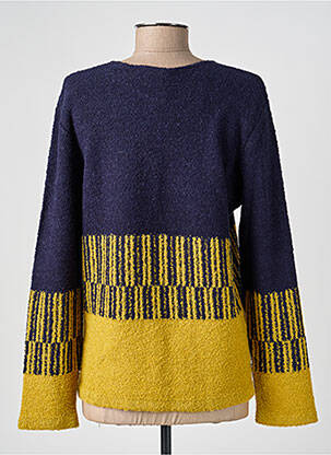 Pull coupe droite manches longues bleu GRIFFON femme
