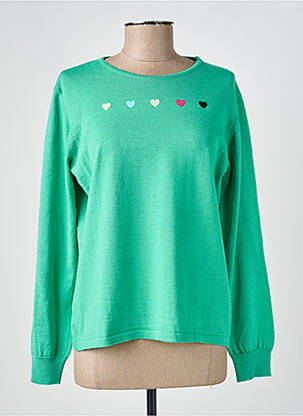 Pull coupe droite manches longues vert I.ODENA femme