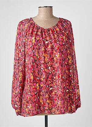 Blouse tissage popeline manches longues rouge GRIFFON femme