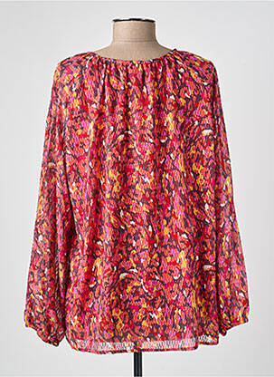 Blouse tissage popeline manches longues rouge GRIFFON femme